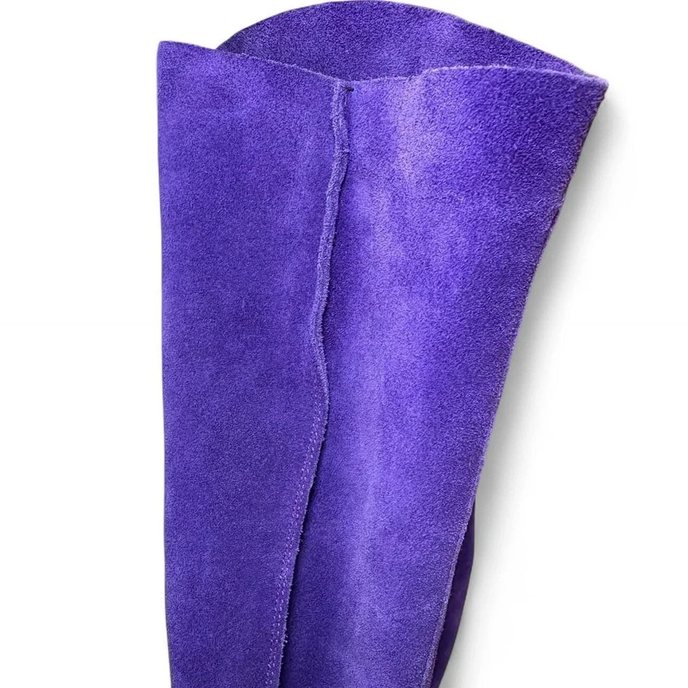 Endicot Johnson vintage vibrant purple suede pull-on knee-high boots - Picture 7 of 15